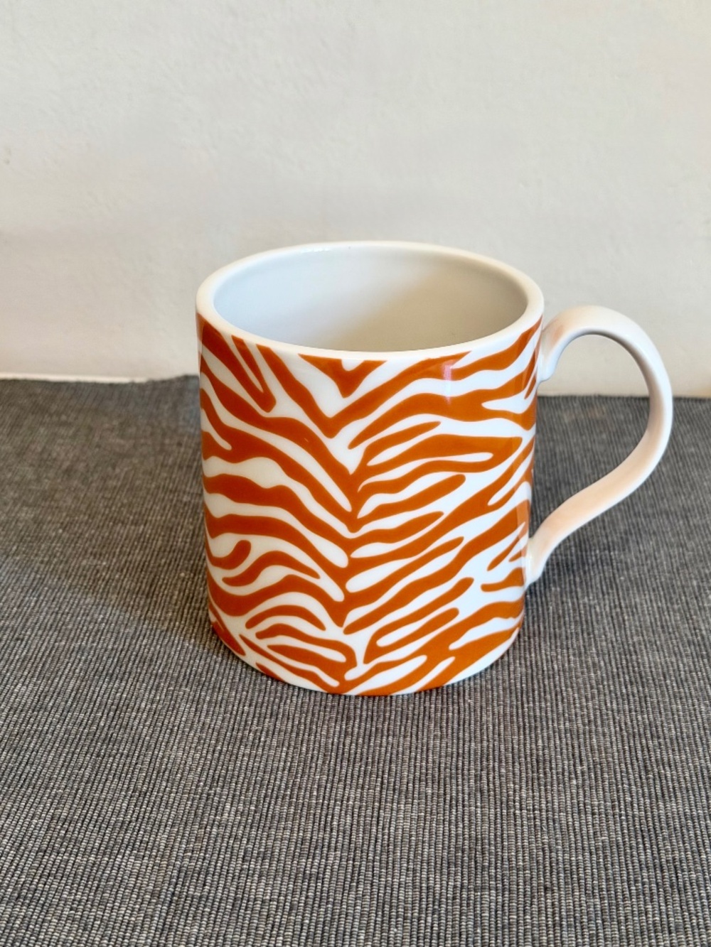 Jonathan Adler Orange Zebra Stripe Coffee Mug  12oz